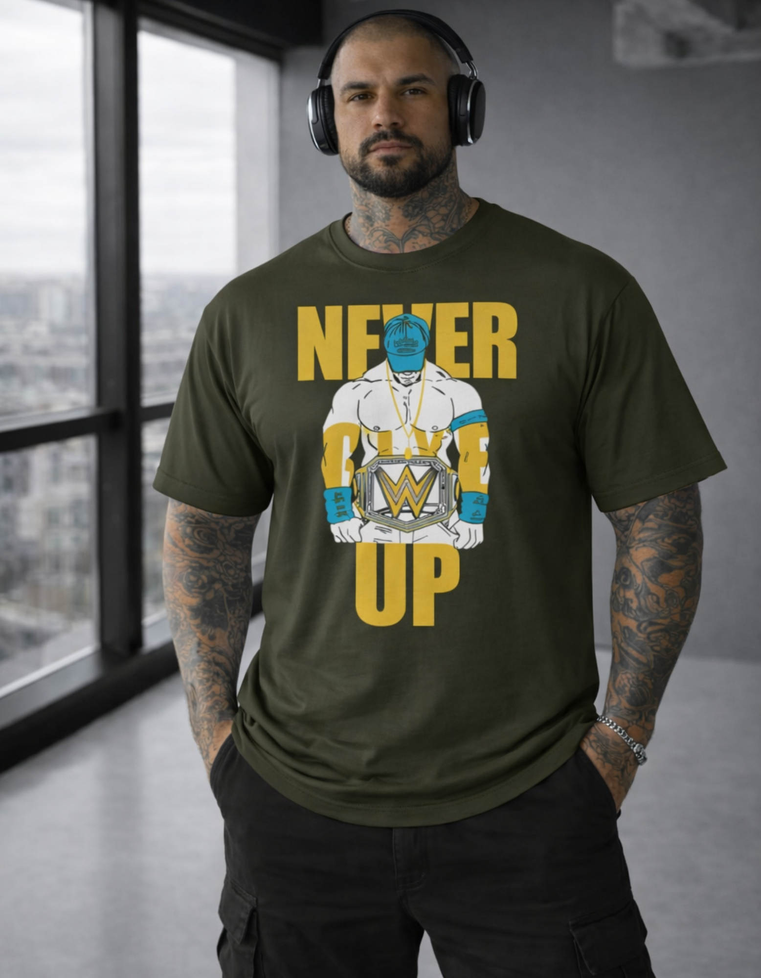 Never Give Up Champion Tee