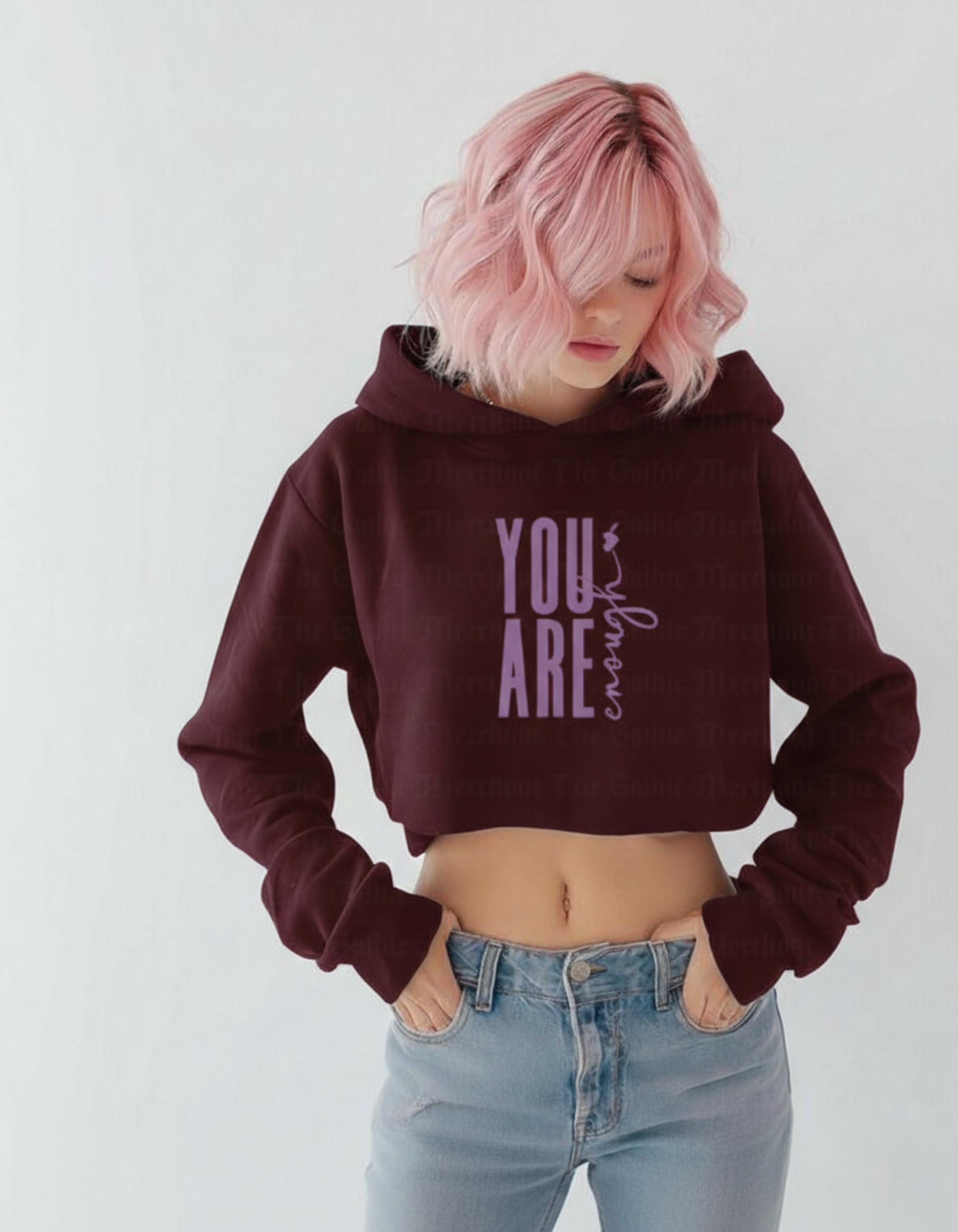 You Are Enough Female Cropped Hoodie
