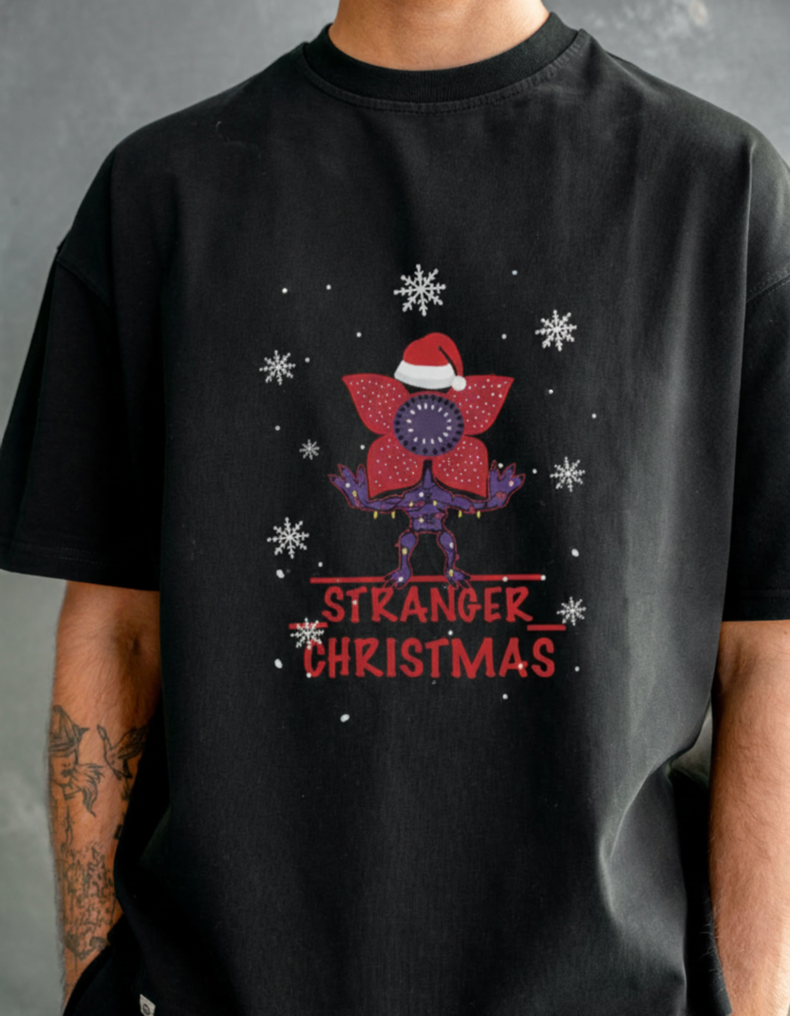Stranger Christmas Oversized Tee - TheNxtScene