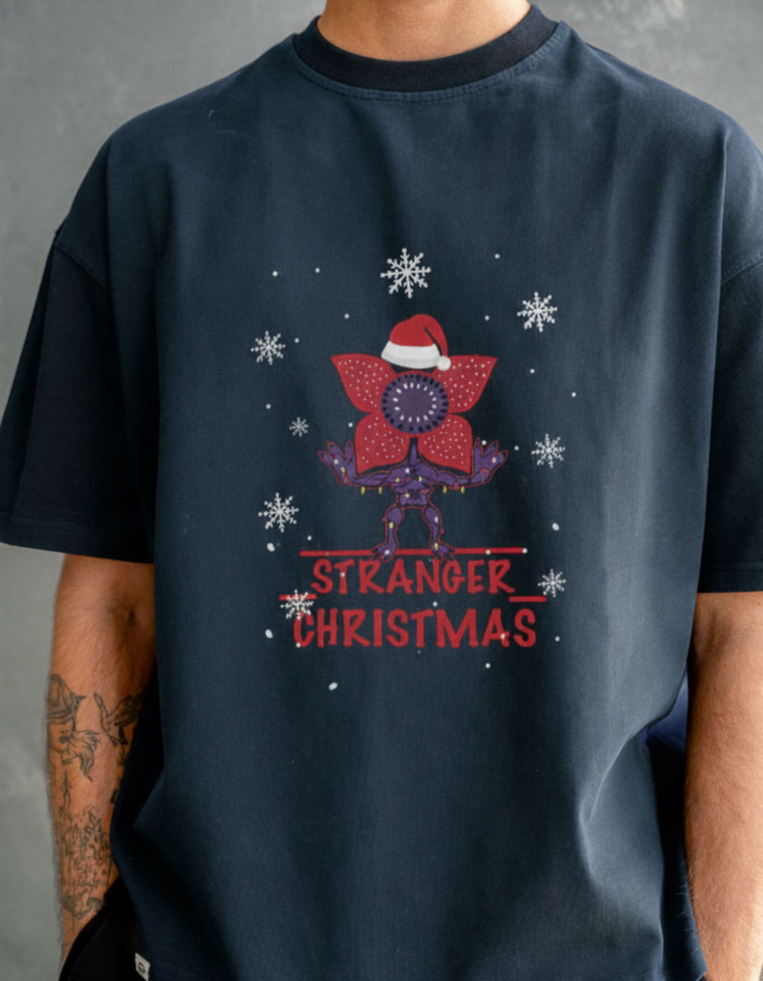 Stranger Christmas Oversized Tee - TheNxtScene