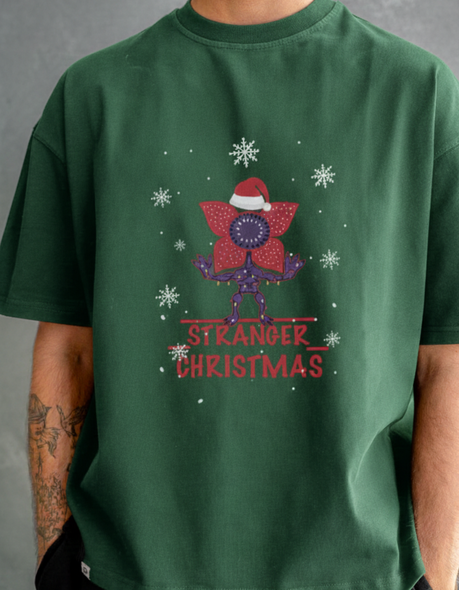 Stranger Christmas Oversized Tee - TheNxtScene