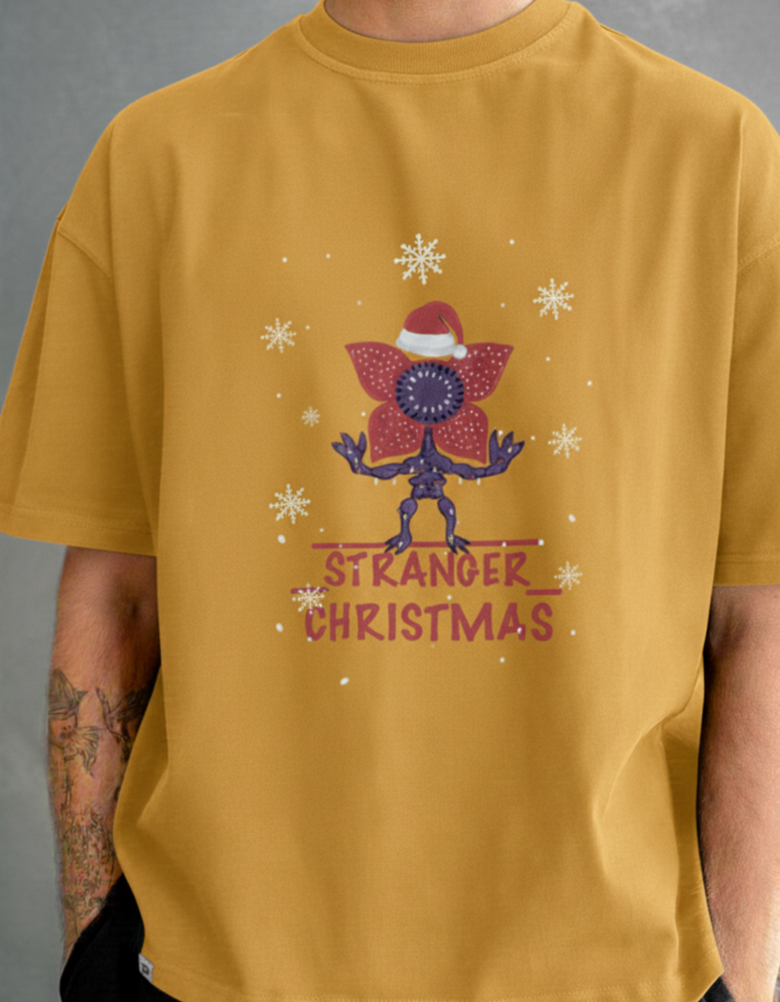 Stranger Christmas Oversized Tee - TheNxtScene