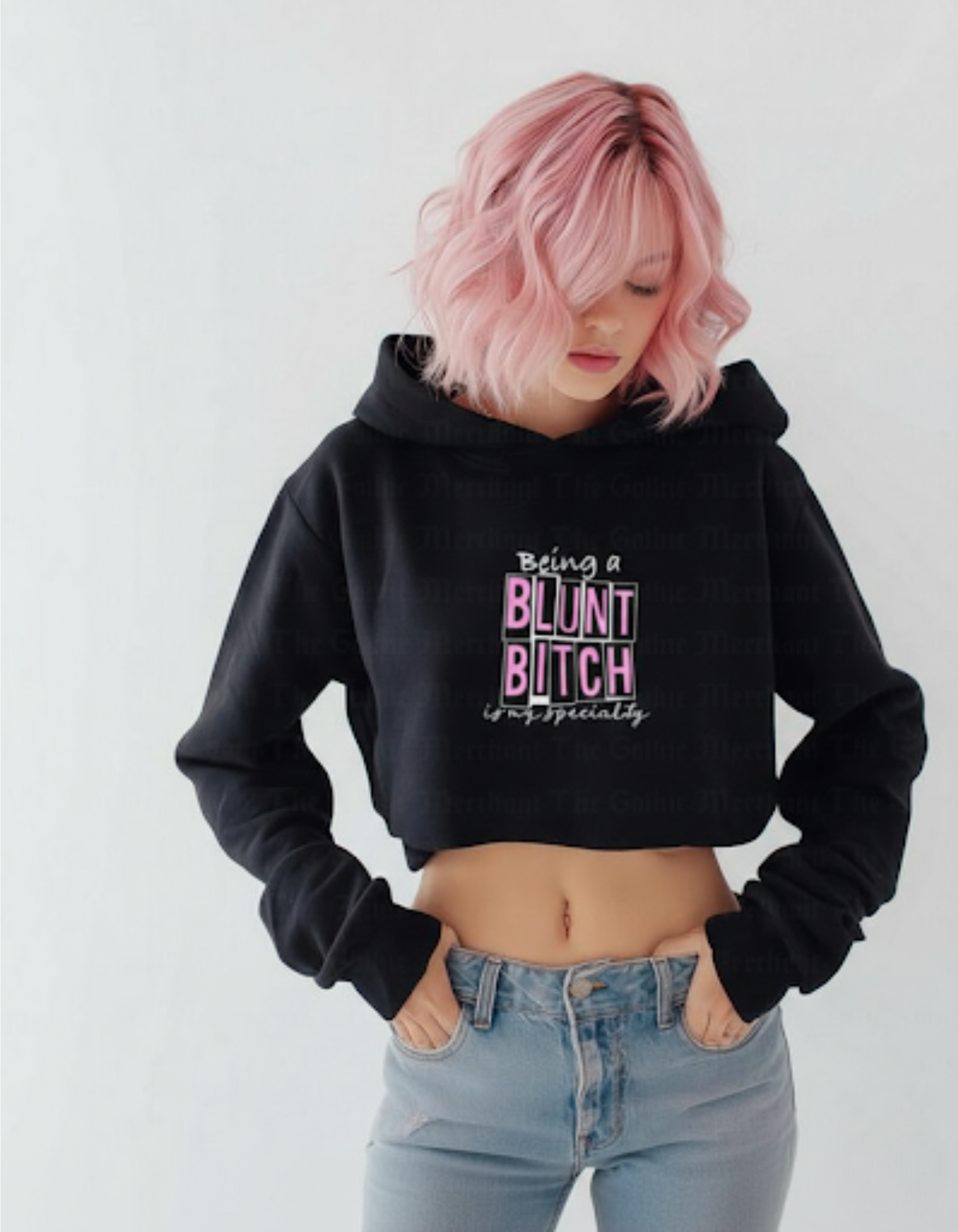 Blunt Babe Cropped Hoodie - TheNxtScene