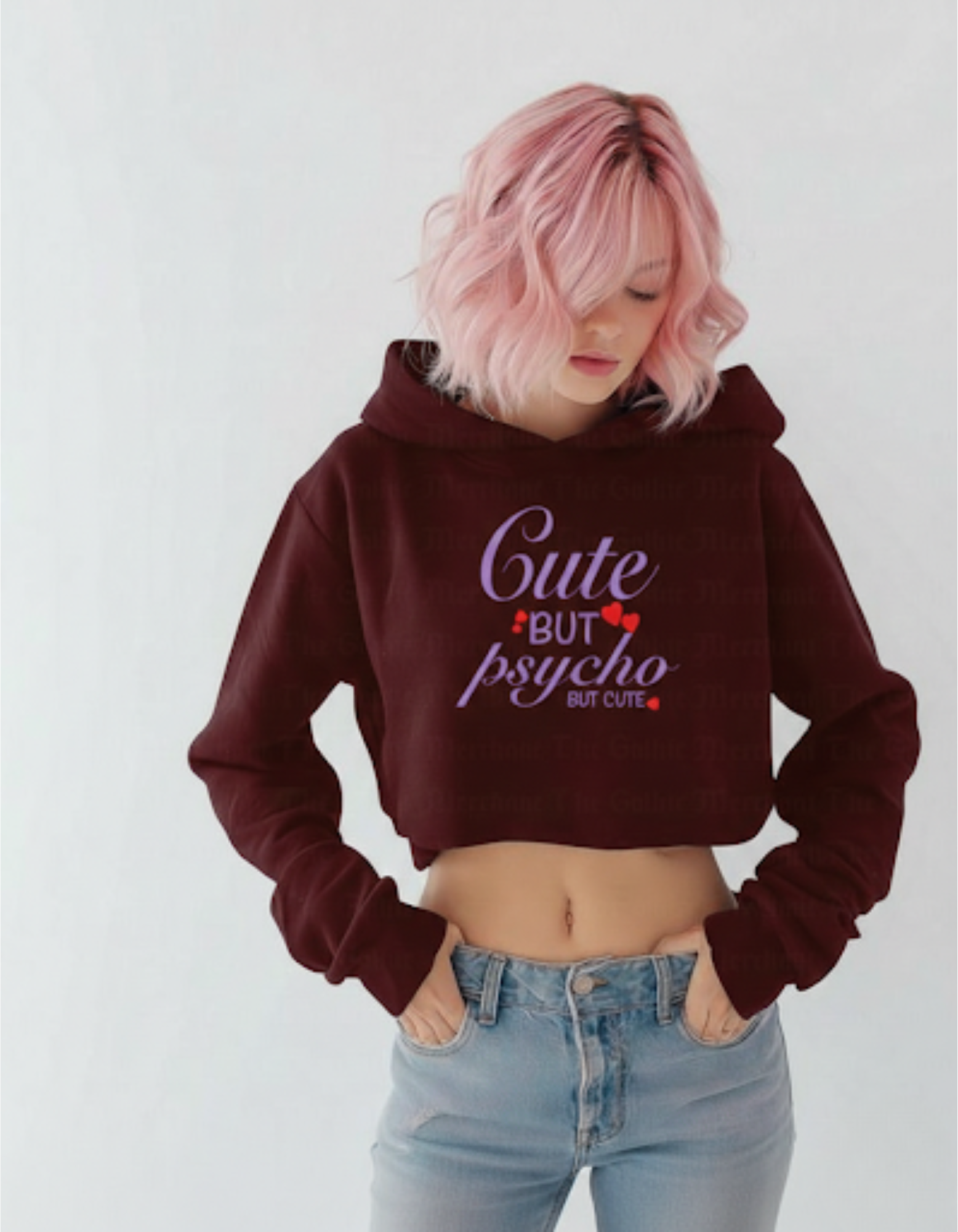 Cute But Psycho Cropped Hoodie - TheNxtScene